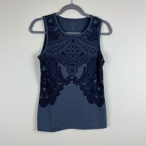 Athleta Dark Blue Lace Detail Tank Top